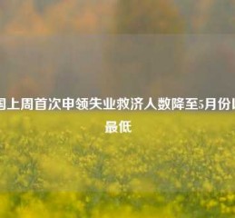 美国上周首次申领失业救济人数降至5月份以来最低