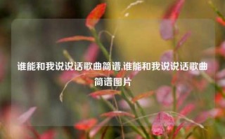 谁能和我说说话歌曲简谱,谁能和我说说话歌曲简谱图片