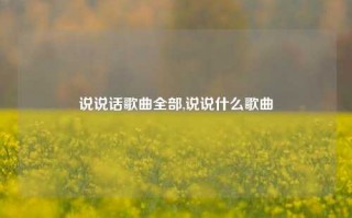 说说话歌曲全部,说说什么歌曲