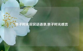 亲子时光说说话语录,亲子时光感言