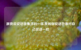 跟我说说话就像当初一样,我和你说话也像对自己说话一样