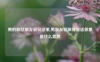 男的和女朋友说说话累,男朋友说跟你说话很累是什么意思