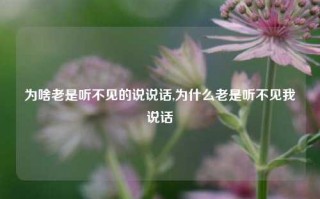 为啥老是听不见的说说话,为什么老是听不见我说话