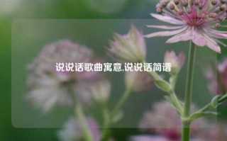 说说话歌曲寓意,说说话简谱