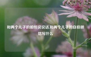 和两个儿子的拍照说说话,和两个儿子的自拍微信写什么