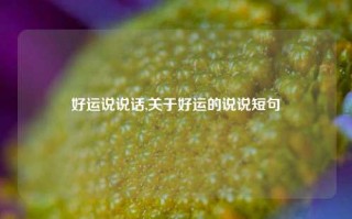 好运说说话,关于好运的说说短句