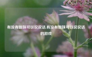 有没有姐妹可以说说话,有没有姐妹可以说说话的游戏