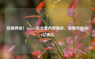 估值再涨！SpaceX拟出售内部股份，估值将超2500亿美元