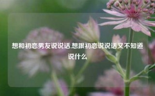 想和初恋男友说说话,想跟初恋说说话又不知道说什么