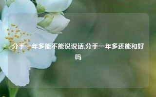 分手一年多能不能说说话,分手一年多还能和好吗