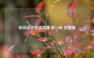 说说话吉他谱简谱,说一句 吉他谱