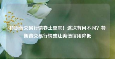 特朗普交易行情卷土重来！这次有何不同？特朗普交易行情或让美债信用降低