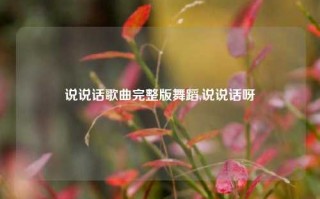 说说话歌曲完整版舞蹈,说说话呀