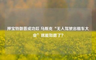 押宝特朗普成功后 马斯克“无人驾驶出租车大业”就能如愿了？