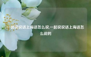 一起说说话上海话怎么说,一起说说话上海话怎么说的