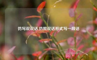 仿写说说话,仿照说话形式写一段话