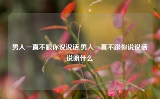 男人一直不跟你说说话,男人一直不跟你说说话说明什么