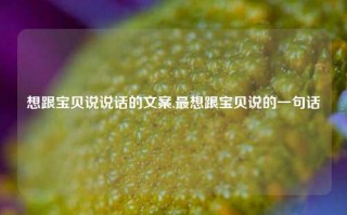 想跟宝贝说说话的文案,最想跟宝贝说的一句话