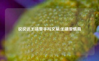 说说话王靖雯手写文案,王靖雯情商