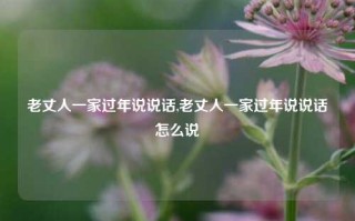 老丈人一家过年说说话,老丈人一家过年说说话怎么说