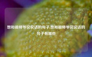 想和祖师爷说说话的句子,想和祖师爷说说话的句子有哪些