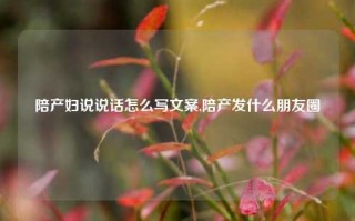 陪产妇说说话怎么写文案,陪产发什么朋友圈