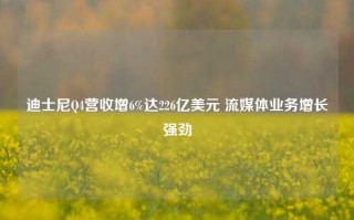 迪士尼Q4营收增6%达226亿美元 流媒体业务增长强劲