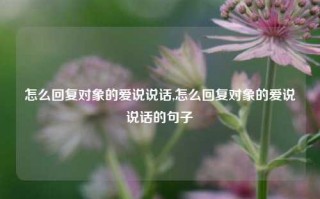 怎么回复对象的爱说说话,怎么回复对象的爱说说话的句子