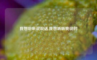 我想听听说说话,我想听听我说的