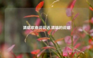 清唱歌曲说说话,清唱的说唱