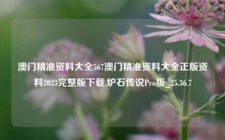 澳门精准资料大全567澳门精准资料大全正版资料2023完整版下载,炉石传说Pro版_25.36.7