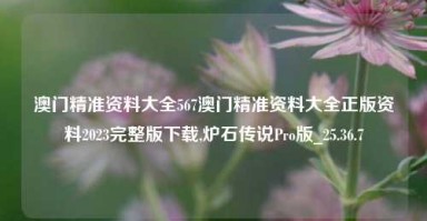 澳门精准资料大全567澳门精准资料大全正版资料2023完整版下载,炉石传说Pro版_25.36.7