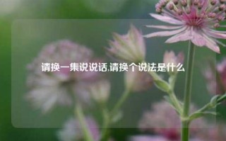 请换一集说说话,请换个说法是什么