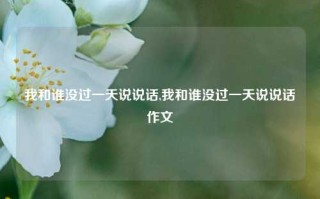 我和谁没过一天说说话,我和谁没过一天说说话作文