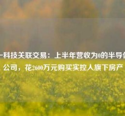 文一科技关联交易：上半年营收为0的半导体子公司，花2600万元购买实控人旗下房产