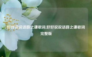 好好说说话薛之谦歌词,好好说说话薛之谦歌词完整版