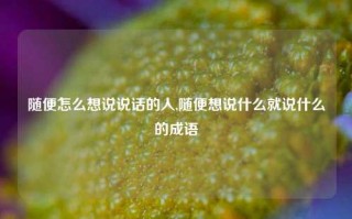 随便怎么想说说话的人,随便想说什么就说什么的成语