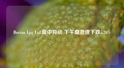 Dorian Lpg Ltd.盘中异动 下午盘急速下跌5.26%