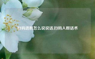 扫码进群怎么说说话,扫码入群话术