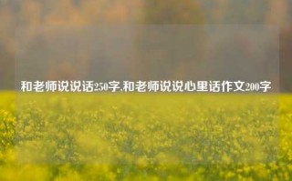 和老师说说话250字,和老师说说心里话作文200字