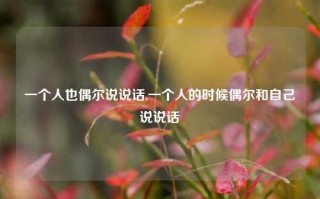 一个人也偶尔说说话,一个人的时候偶尔和自己说说话