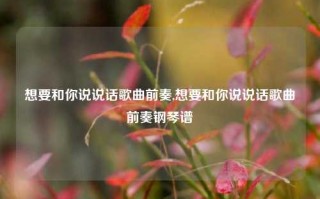 想要和你说说话歌曲前奏,想要和你说说话歌曲前奏钢琴谱