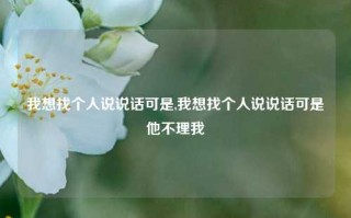 我想找个人说说话可是,我想找个人说说话可是他不理我