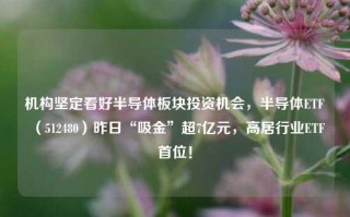 机构坚定看好半导体板块投资机会，半导体ETF（512480）昨日“吸金”超7亿元，高居行业ETF首位！