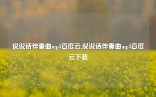 说说话伴奏曲mp3百度云,说说话伴奏曲mp3百度云下载