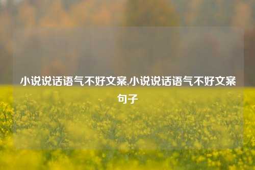 小说说话语气不好文案,小说说话语气不好文案句子-第1张图片-兔尾说说网