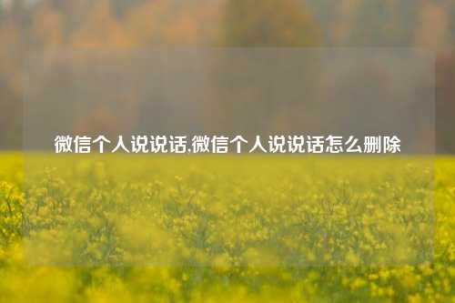 微信个人说说话,微信个人说说话怎么删除-第1张图片-兔尾说说网