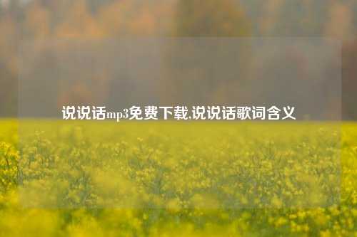 说说话mp3免费下载,说说话歌词含义-第1张图片-兔尾说说网