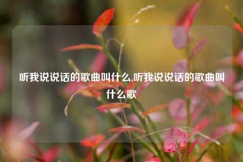 听我说说话的歌曲叫什么,听我说说话的歌曲叫什么歌-第1张图片-兔尾说说网