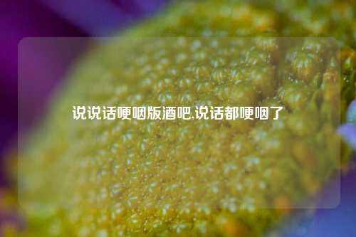 说说话哽咽版酒吧,说话都哽咽了-第1张图片-兔尾说说网